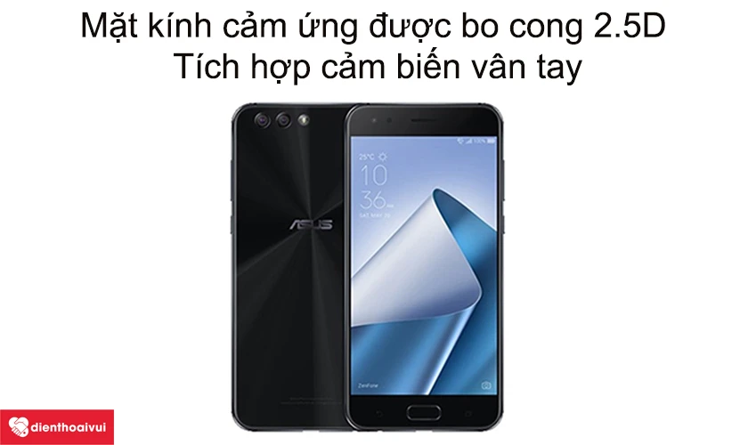Mặt kính cảm ứng được bo cong 2.5D tích hợp cảm biến vân tay