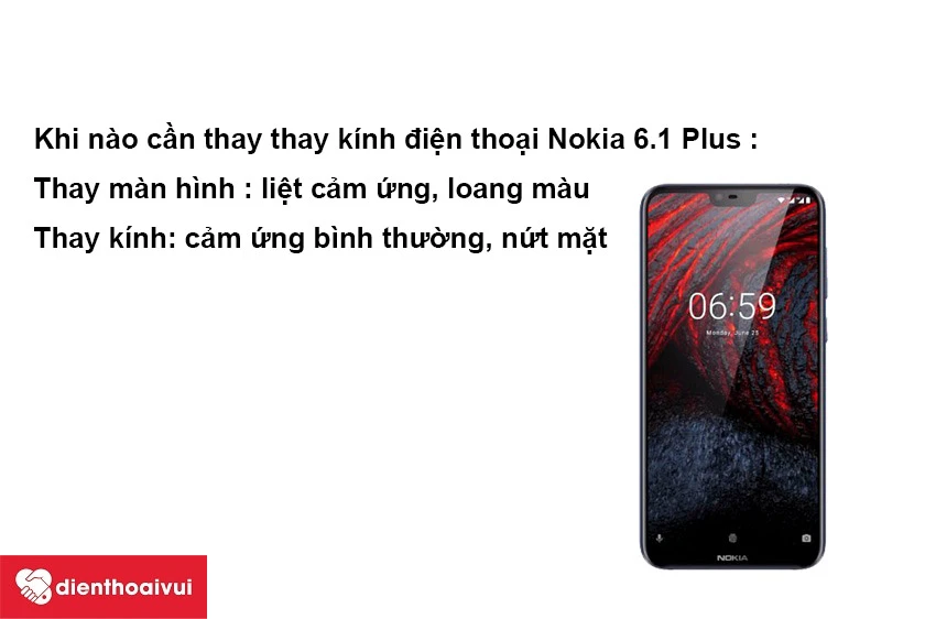 Khi nào c&acirc;̀n thay thay k&iacute;nh điện thoại Nokia 6.1 Plus