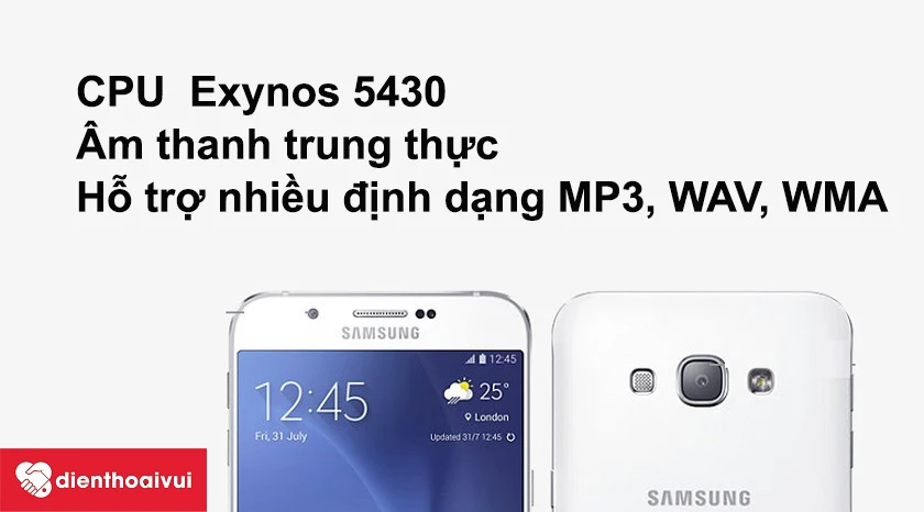 Samsung Galaxy A8 mạnh mẽ với CPU Exynos 5430, hỗ trợ nhiều định dạng âm thanh
