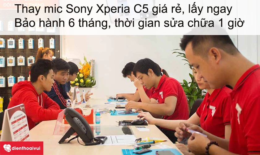 Dịch vụ thay mic Xperia C5 gi&aacute; rẻ lấy ngay tại Điện Thoại Vui