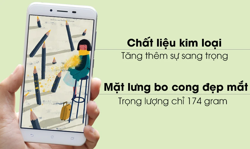 Thiết kế kim loại, mặt lưng bo cong đẹp mắt