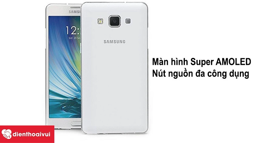 Samsung Galaxy A5 2015 m&agrave;n h&igrave;nh&nbsp;Super AMOLED g&oacute;c nh&igrave;n rộng, n&uacute;t nguồn đa c&ocirc;ng dụng