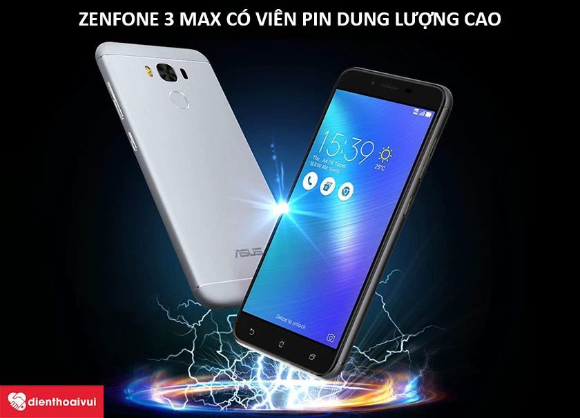 Asus mang l&ecirc;n Zenfone 3 Max một vi&ecirc;n pin c&oacute; dung lượng rất ấn tượng (hơn 4000 mAh)