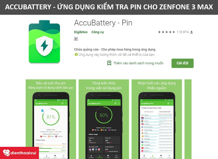 Ứng dụng kiểm tra chai pin tr&ecirc;n điện thoại