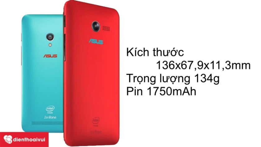 Zenfone 4.5 sở hữu viên pin 1750 mAh