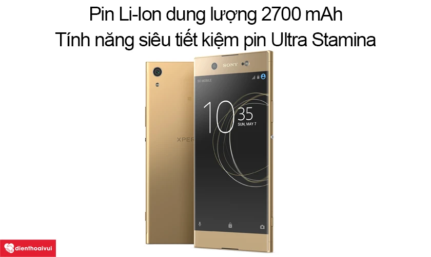 Pin Li-Ion dung lượng 2700 mAh, t&iacute;nh năng si&ecirc;u tiết kiệm pin Ultra Stamina