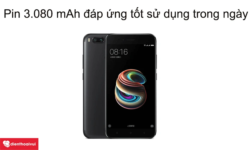 Pin dung lượng 3.080 mAh đ&aacute;p ứng tốt sử dụng trong ng&agrave;y
