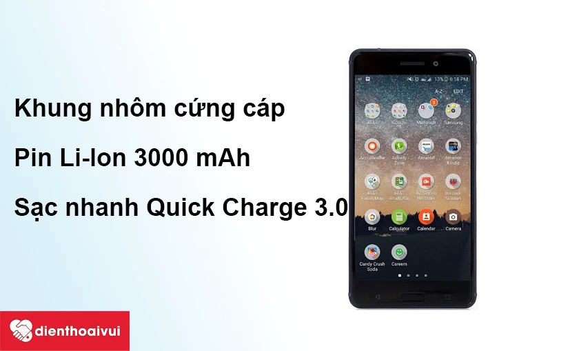 Khung nh&ocirc;m cứng cáp, pin Li-lon 3000 mAh