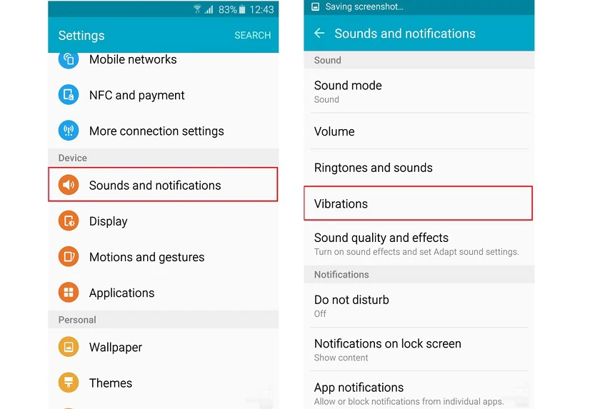 chọn Sound and Notifications 