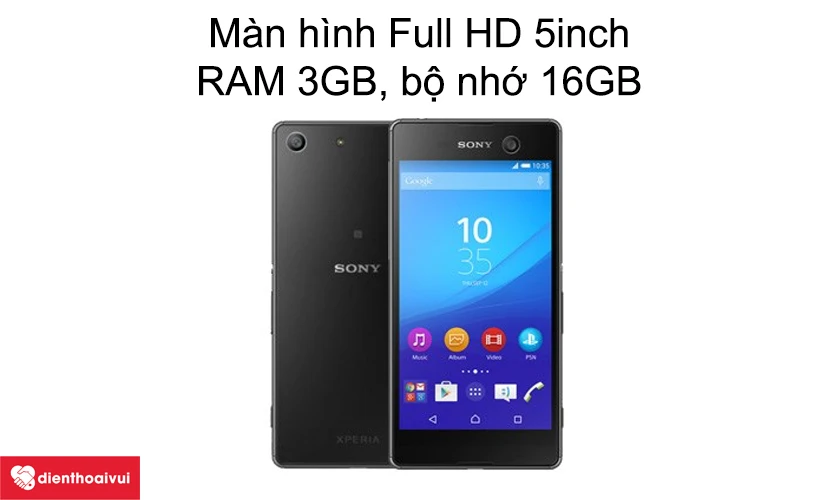 M&agrave;n h&igrave;nh Full HD 5 inch, RAM 3GB, bộ nhớ 16GB