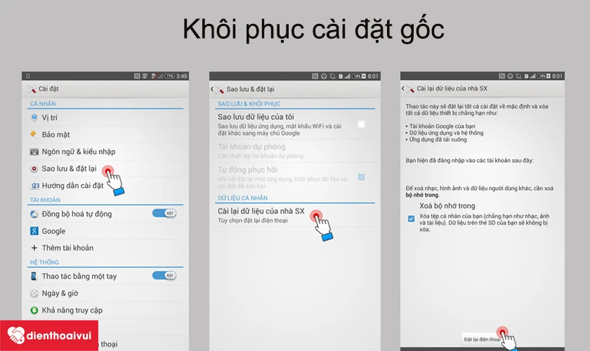 kh&ocirc;i phục lại c&agrave;i đặt gốc