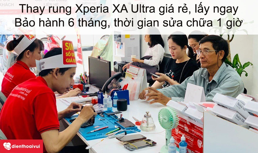 Dịch vụ thay rung Xperia XA Ultra gi&aacute; rẻ lấy ngay tại Điện Thoại Vui