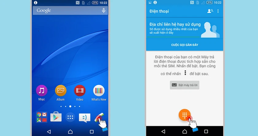 chọn mục Service tests