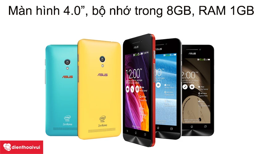 Asus Zenfone 4 - M&agrave;n h&igrave;nh 4.0&rdquo; bộ nhớ trong 8GB, RAM 1GB