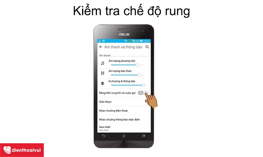 C&aacute;ch khắc phục lỗi điện thoại mất rung: