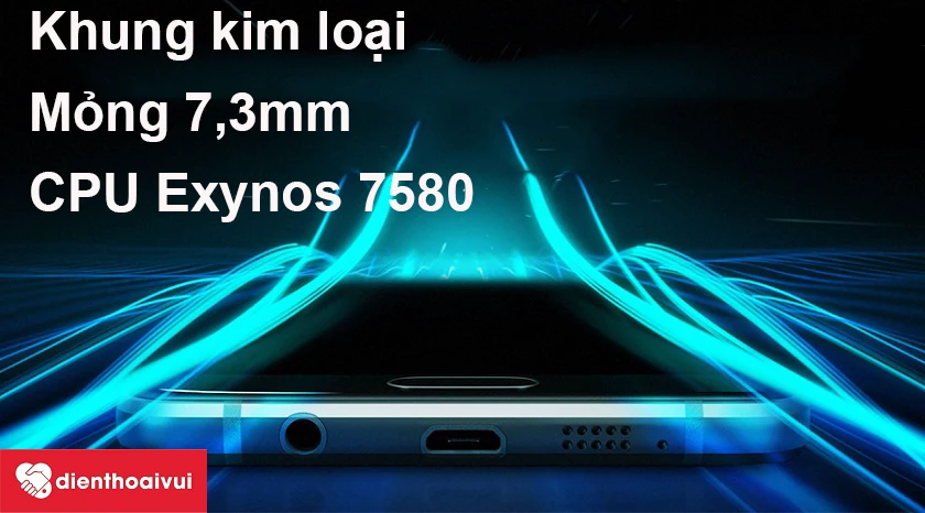 Samsung Galaxy A7 2016 - thiết kế khung kim loại sang trọng, mỏng 7,3 mm