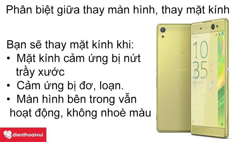 Ph&acirc;n biệt khi n&agrave;o cần phải thay m&agrave;n h&igrave;nh, khi n&agrave;o thay mặt k&iacute;nh