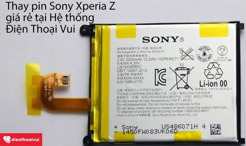 Thay pin Sony Xperia Z&nbsp;gi&aacute;&nbsp;r