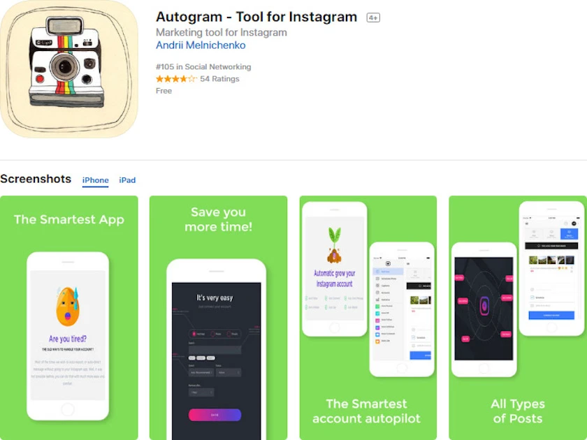 Ứng dụng s&aacute;ng tạo Autogram - Tool for Instagram