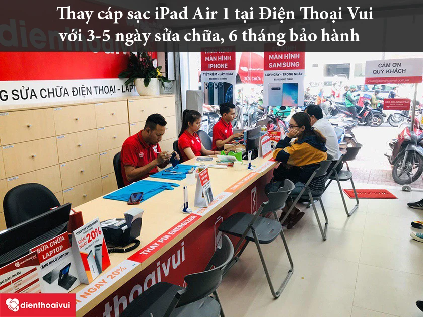 Dịch vụ thay c&aacute;p sạc iPad Air 1 uy t&iacute;n, chất lượng cao tại Điện Thoại Vui