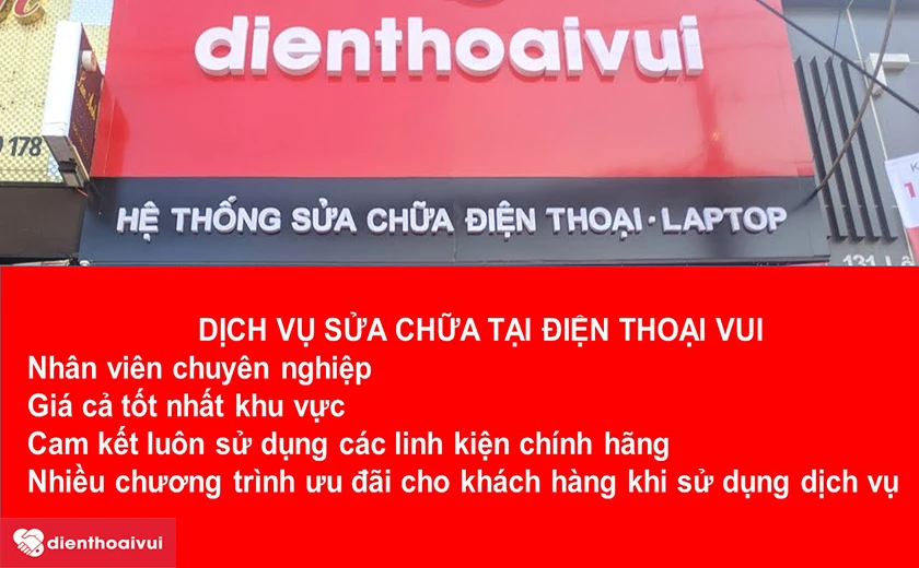 Hệ thống cửa h&agrave;ng Điện Thoại Vui với c&aacute;c dịch vụ sửa chữa tốt nhất