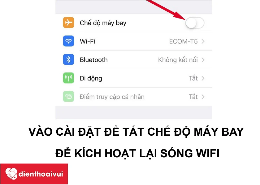 Tắt chế độ m&aacute;y bay