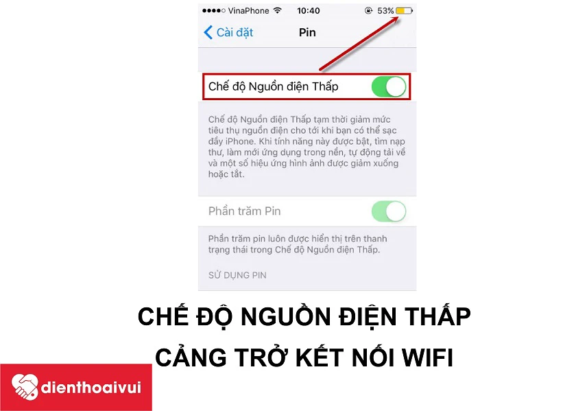 Chế độ tiết kiệm pin trên hệ điều hành iOS