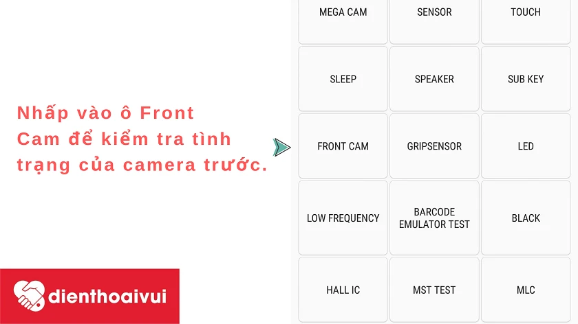 tìm ô danh mục Front Cam