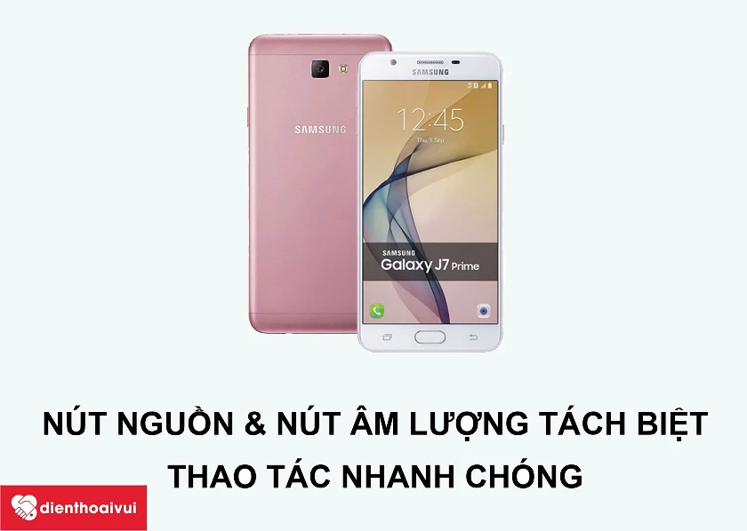 Samsung Galaxy J7 Prime &ndash; Thiết kế n&uacute;t volume v&agrave; n&uacute;t nguồn t&aacute;ch biệt