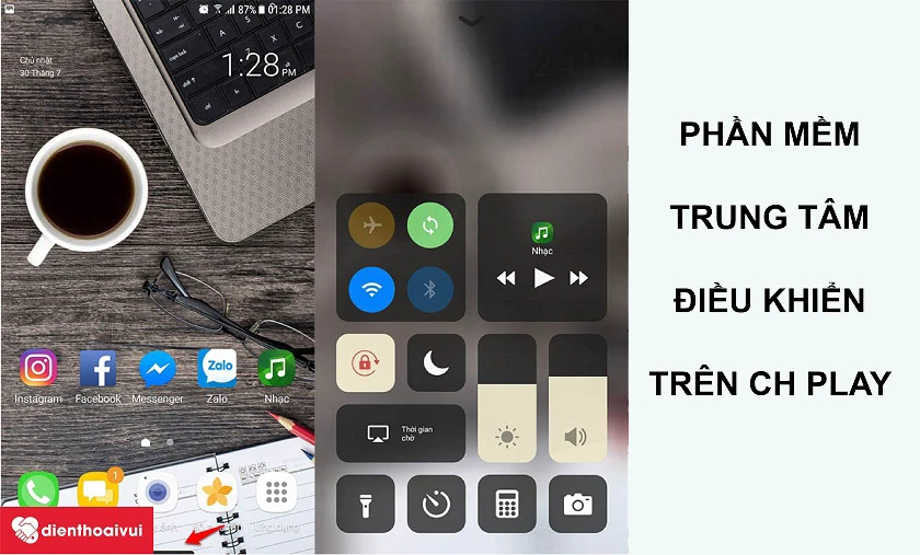 Sử dụng phần mềm “trung tâm điều khiển iOS 13