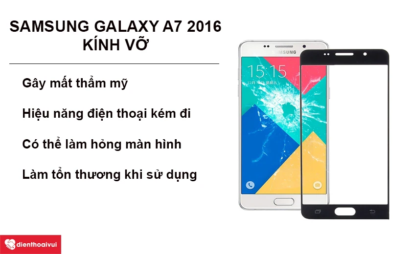 Tác hại khi không thay kính vỡ của Samsung Galaxy A7 2016