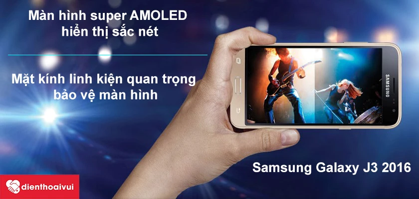 SamSung Galaxy A3 sở hữu m&agrave;n h&igrave;nh Super AMOLED