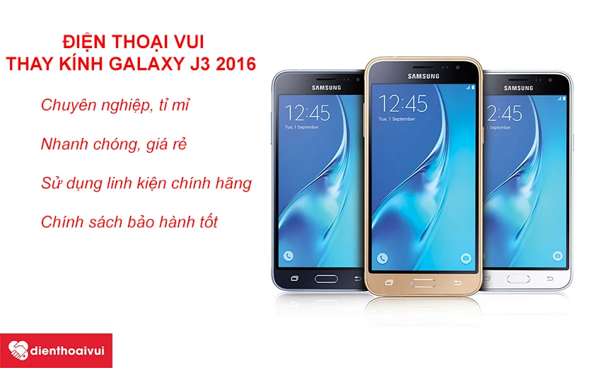 Thay kinh Samsung J3 2016 ch&iacute;nh h&atilde;ng tại Điện Thoại Vui