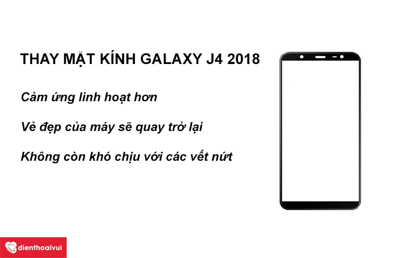 Cần thay mặt k&iacute;nh Samsung Galaxy J4 ngay nếu mặt k&iacute;nh bị vỡ