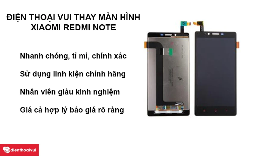 Điện Thoại Vui thay m&agrave;n h&igrave;nh Xiaomi Redmi Note gi&aacute; tốt nhất khu vực