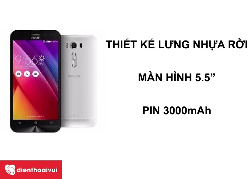Asus Zenfone 2 Laser 5.5 &ndash; Thiết kế nắp lưng nhựa c&oacute; thể th&aacute;o rời linh hoạt, tiện lợi