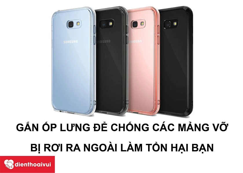 D&ugrave;ng ốp lưng để hạn chế c&aacute;c mảnh vỡ rơi