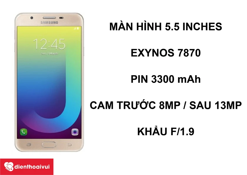 Samsung Galaxy J7 Prime – Thiết kế kim loại, cùng ống kính khẩu độ f/1.9 hỗ trợ chụp đêm