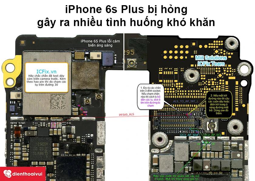 sửa main ic cảm biến iphone 6s plus