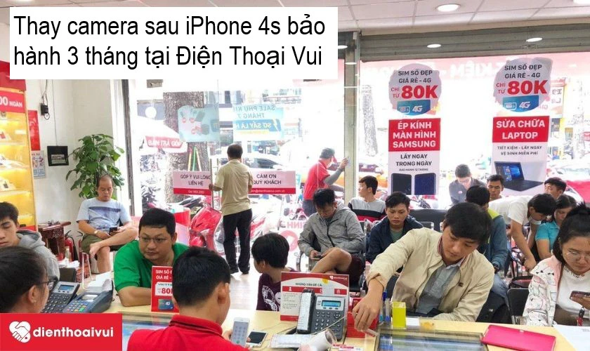 Dịch vụ thay camera sau iPhone 4s ch&iacute;nh h&atilde;ng, chất lượng, dịch vụ chuy&ecirc;n nghiệp, lấy nhanh tại Điện Thoại Vui
