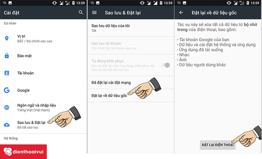 Đặt lại cài đặt gốc
