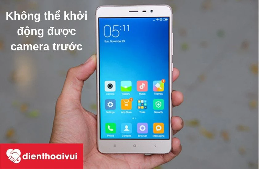 không thể khởi động được camera trước