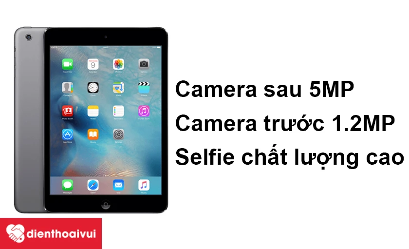 Camera trước 1.2MP t&iacute;ch hợp khả năng nhận diện khu&ocirc;n mặt