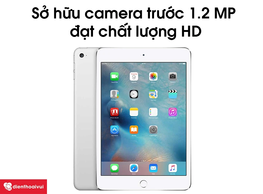 iPad Mini 3 sở hữu camera trước 1.2 MP đạt chất lượng HD