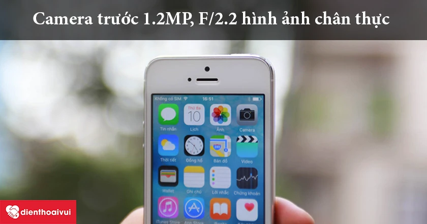 camera ip 5s 1.2MP, F/2.2 h&igrave;nh ảnh ch&acirc;n thực