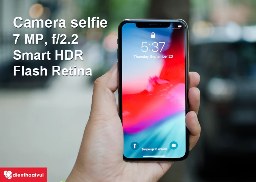 Điện thoại iPhone Xs: chụp ảnh selfie si&ecirc;u đẹp với camera trước 7 MP