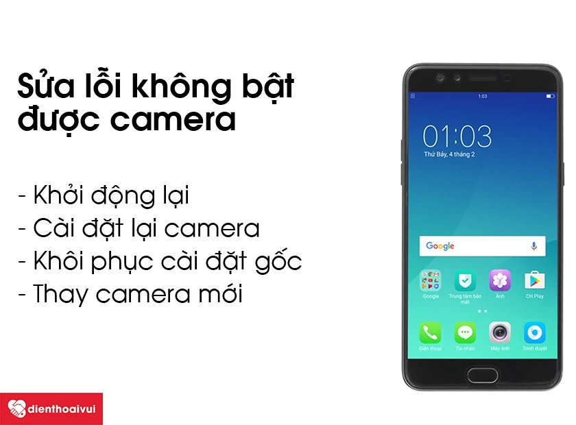 Cách sửa lỗi không bật được camera trước trên Oppo F3 Plus