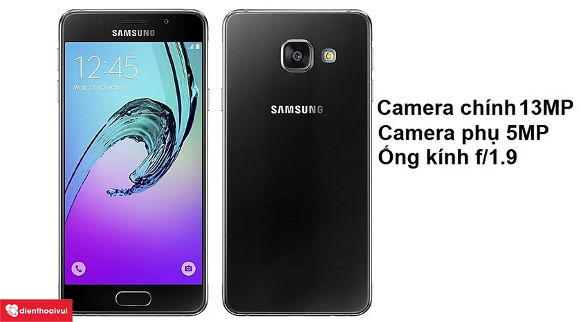 Samsung Galaxy A3 2016 camera ấn tượng với 13MP camera chính và 5MP camera phụ