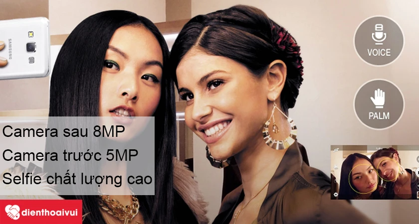 Samsung Galaxy A3 2015 – camera sau 8MP và camera trước 5MP