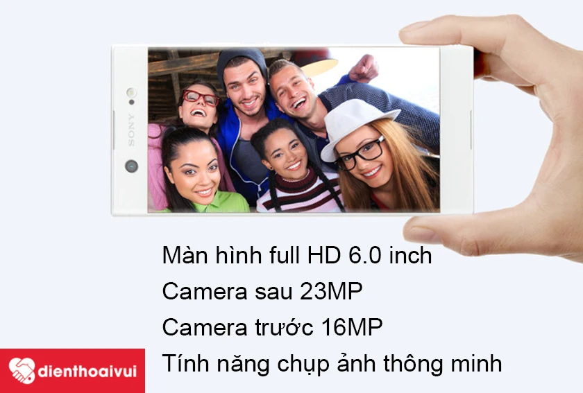 Sony Xperia XA1 Ultra với camera trước 16 Mp cho khả năng chụp ảnh ấn tượng